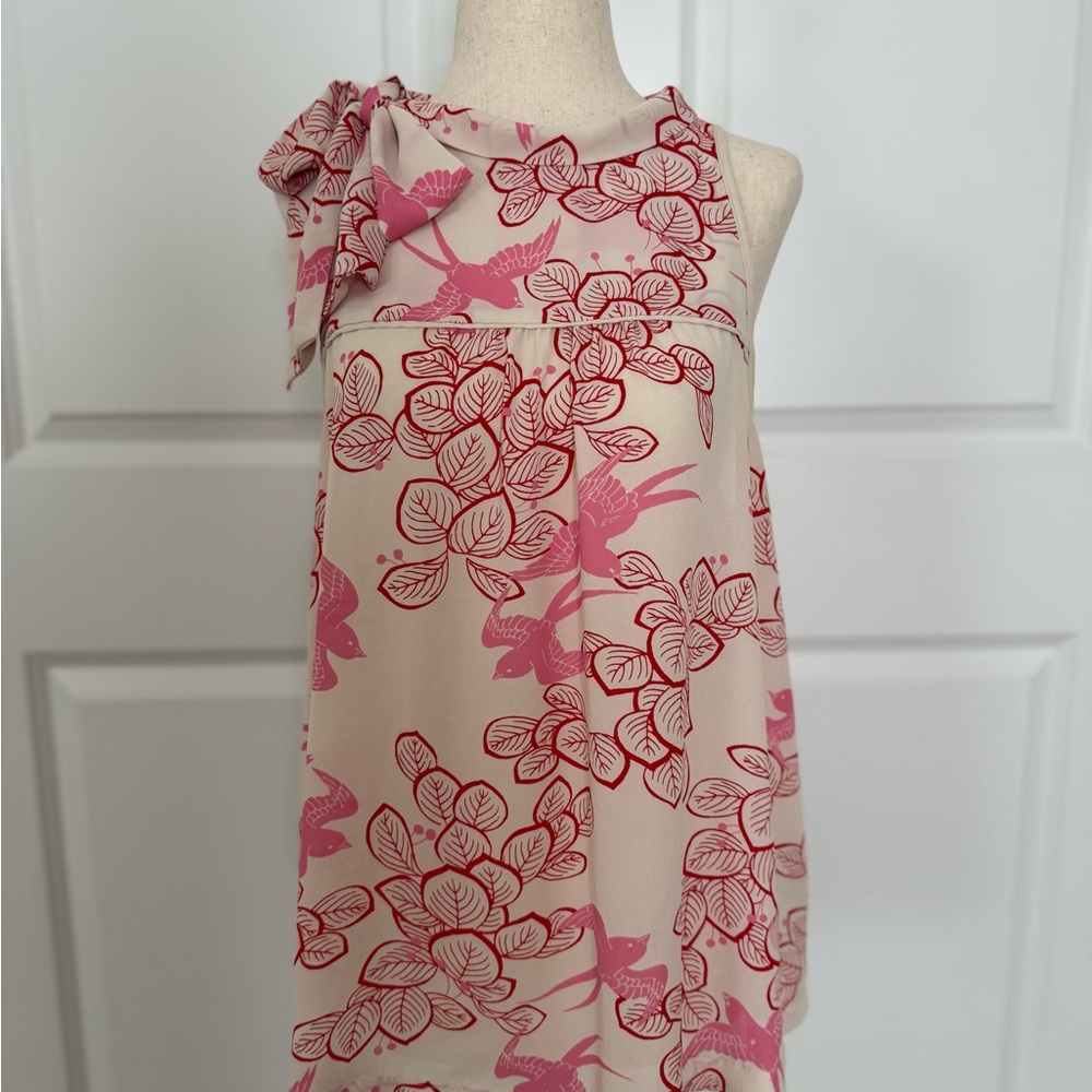 Maeve from Anthropologie Pink and Red Floral Blouse